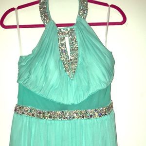 Acqua blue prom dress